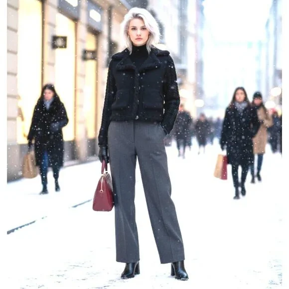 Knitss Wool Cable Knit Black Thick Lux Cardigan Twee M - Picture 8 of 16